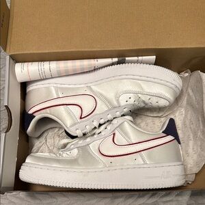 White and Red Sneakers